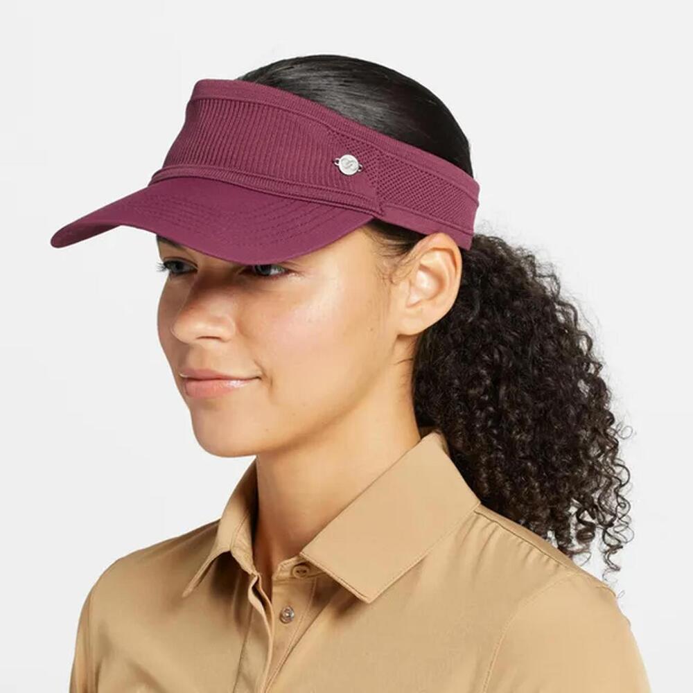 CALIA Women's Golf Ribbed Sport Visor - Boysenberry